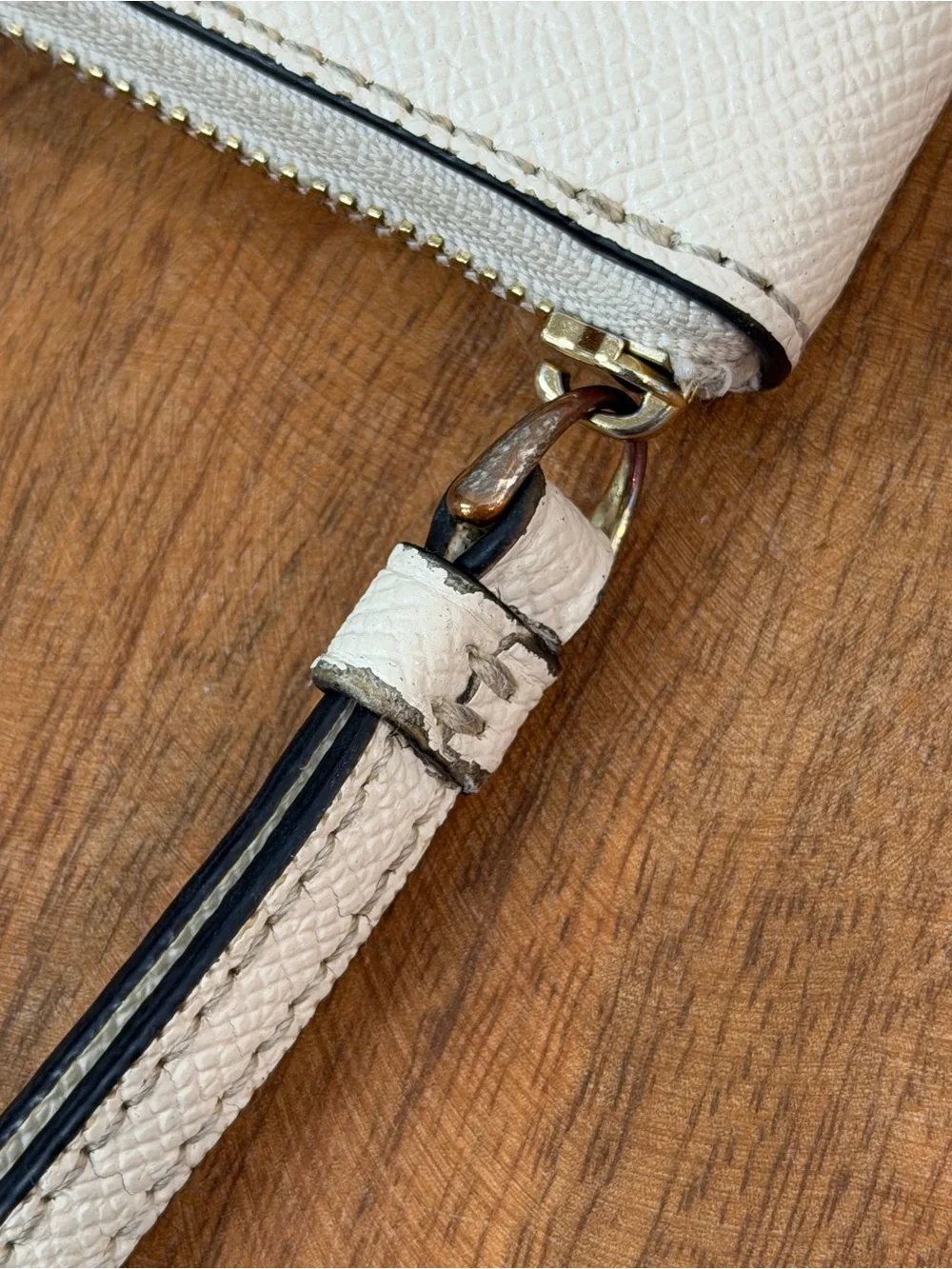Coach Ivory Leather Zip-Around Wallet